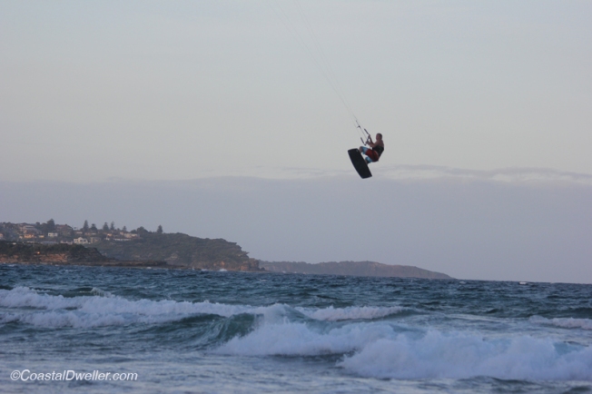 Kite surfer getting plenty of air at Manly