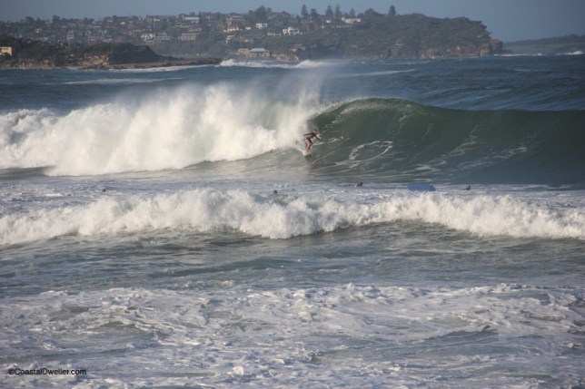 Surfers at south Manly after the storm